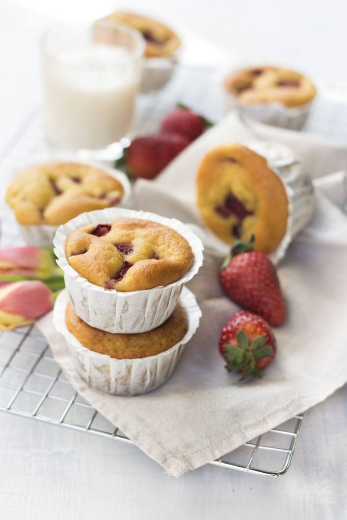 Muffins senza glutine con fragole