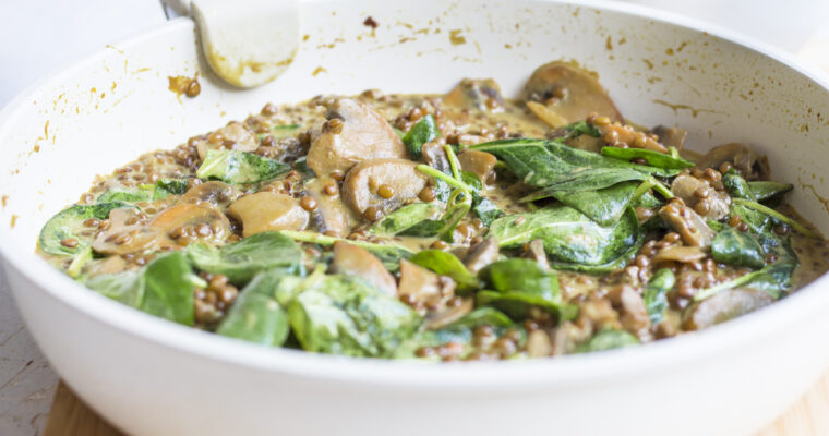 Curry di funghi e lenticchie, facile e veloce da preparare